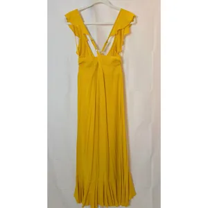 Anthropologie Larke Belle ruffle maxi dress in Marigold Women's sz. 2P thumbnail 4