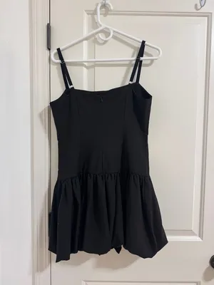Altar'd State Black Double Spaghetti Strap Mini Dress thumbnail 2