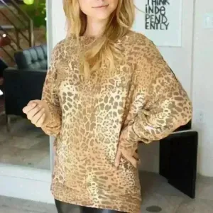White Birch 5. Leopard Fleece Top with Zipper Detail‎ thumbnail 1
