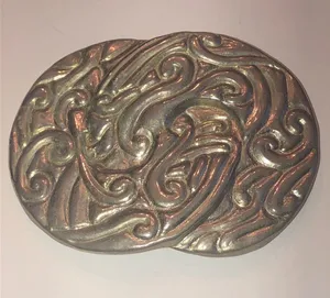 Vintage Silver Tone Western Boho Belt Buckle thumbnail 1