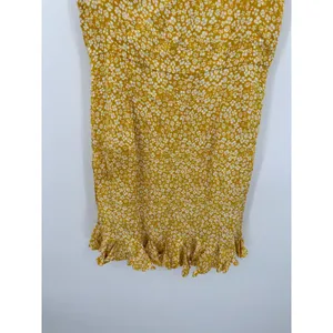 Bardot‎ Yellow Microfloral Tie Strap Ruffle Mini Dress Women Size 4 XS FI19 thumbnail 4