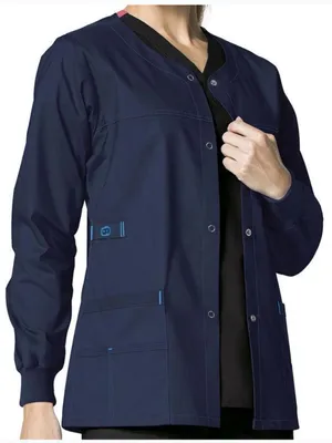 WonderWink Winderflex Women’s Snap-Front Medical Jacket Blue Size XL thumbnail 1