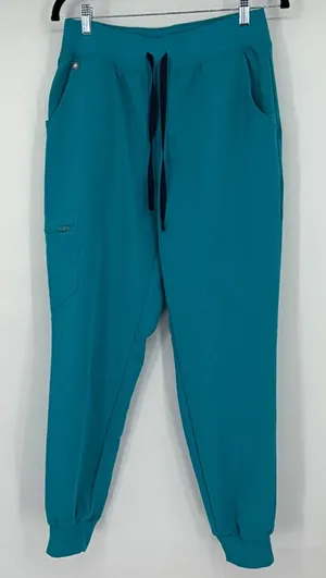 FIGS High Waisted Zamora Jogger Scrub Pants Women's M Teal Blue FIONx thumbnail 1