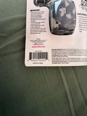 Blingsting Essentials 125 Decibel Safety Alarm with LED Light - Black Grey Camo thumbnail 4