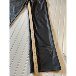 Zara Black Faux Leather Straight Leg Pants Womens Size 6‎ 5-Pocket Trousers thumbnail 5