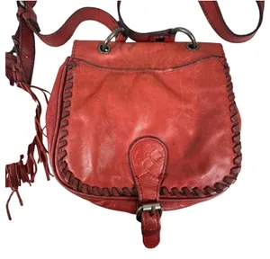 Patricia Nash Red Leather Fringe Crossbody Bag Purse Handbag thumbnail 1