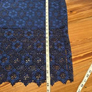 Sandro Paris‎ Lagon Skirt Royal Blue Size 3 (30” Waist) Lace Crochet Overlay thumbnail 9