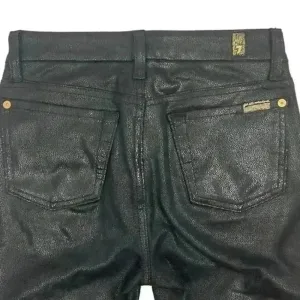 7 For All Mankind Women's Skinny‎ Jeans Size 24 Black Coated thumbnail 6