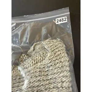 Quinn Gray Open Weave Knit Sweater M Slouchy Cozy Pullover Minimalist Beachy thumbnail 12