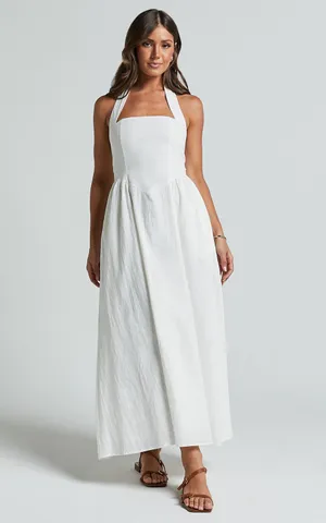 New Showpo Daniella Maxi Dress Halter Neck A Line Dress Size Small MSRP $99 thumbnail 5