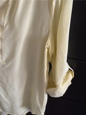 Ann Taylor Women’s Yellow Split-Neck Blouse 100% Silk EUC thumbnail 5
