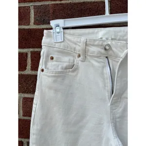 H&M White High Rise Straight Leg Jeans Womens US 2 EU 34 Denim Pants thumbnail 5