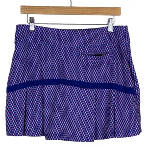 Nike Golf Dri-FIT Geometric Honeycomb Pleated Skort Blue Red Athletic Size M thumbnail 4