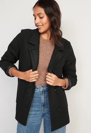 Old Navy NWT Soft-Brushed Button-Front Car Coat thumbnail 1
