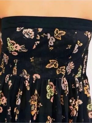 Free People Kitty Floral Boho Coastal Resort Cottage Soft Tube Maxi Dress XS thumbnail 2