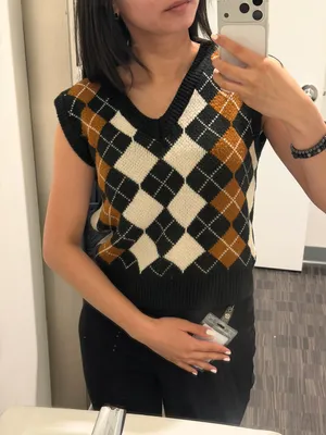 SHEIN Preppy V-neck Sweater Vest thumbnail 1