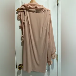 Xscape cape ruffle dress pale pink size 6 thumbnail 3