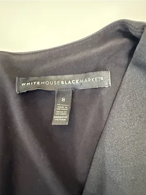White House Black Market Black Sleeveless Faux-Wrap Midi Dress Size 8 thumbnail 6