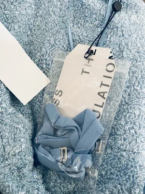 Viviana Strapless Light Blue Midi Bodycon Dress thumbnail 3