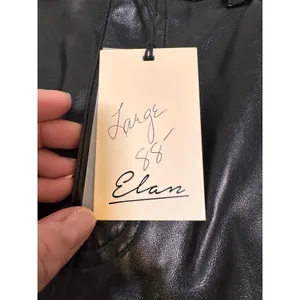 Elan Faux NWT Leather Maxi Skirt High Slit‎ Black Size Large thumbnail 4