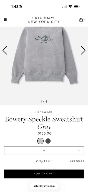 Saturdays crew neck Gray Size XL thumbnail 2