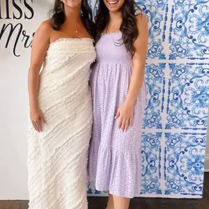 Slate & Willow Purple Eyelet Smocked Nap Dress XS Sundress Cotton Party $155 thumbnail 4