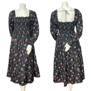 Hill House Home The Nap Dress Naomi Nap Dress Shirred Smocked Size Large Fall thumbnail 4