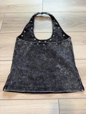 White Fox Lost Souls Halter Top Washed Black thumbnail 4
