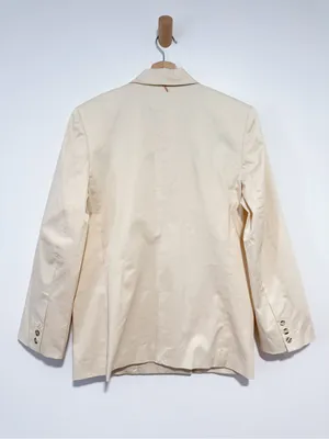 NWT Misa Los Angeles Viva Blazer Cream Stretch Cotton Double Breasted Blazer M thumbnail 11