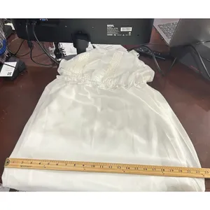Prómesa New Chiffon Maxi White‎ Ruffle Bodice Adjustable Straps Dress Medium thumbnail 11