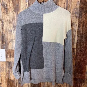 Cyrus Womens Side Slits Long Sleeve Turtleneck Sweater Gray Small (29) thumbnail 1