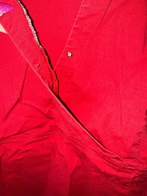 Motherhood Maternity Red Faux Wrap Tie-Front Long Sleeve Blouse thumbnail 5