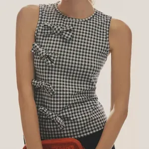 Anthropologie Gingham Bow Top thumbnail 2