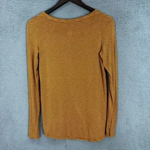 American eagle top womens XS burnt orange striped soft‎ & sexy slub oversized thumbnail 6