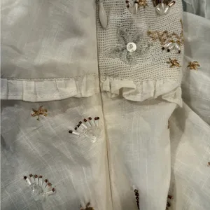 NWT Anthropologie Ivory‎ Beaded Embroidered Reversible Cotton Tank Top Babydoll thumbnail 5