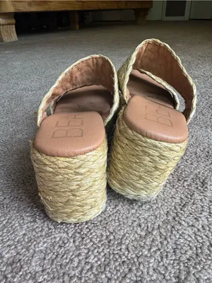 Beach by Matisse Raffia Platform Sandals Sz 8 Tan thumbnail 4