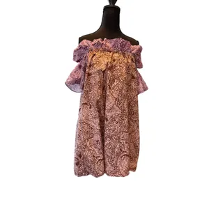 Free People Paisley Mini Dress Small Bow Sleeve Off Shoulder Cotton Pockets Boho thumbnail 10