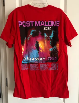 Post Malone Tee Red Size M thumbnail 2