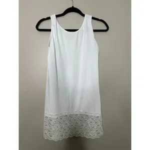 Ruby Ribbon Women's Size Small White Lace‎ Long Tank Top Tunic Extender Basic thumbnail 4