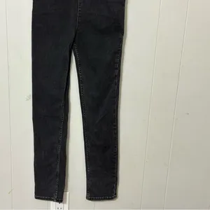 Free People Scarlet Black Denim Jumpsuit Women’s Size 2 Stretch Skinny Ankle Zip thumbnail 5