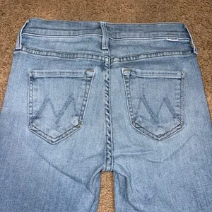 Mother High Waisted Runaway Step Fray Kick Flare Jean Kiss and Make Up Blue 24 thumbnail 6