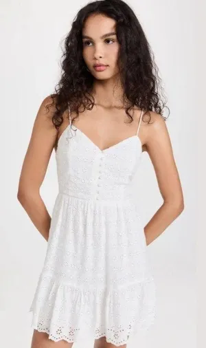 Alice + Olivia Dress Mini Sleeveless white lace sundress size 4 thumbnail 1