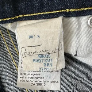 Devinbirds by Nudie Dark Wash Low Rise Birds Bootcut Dry Denim Jeans Size 27 thumbnail 4