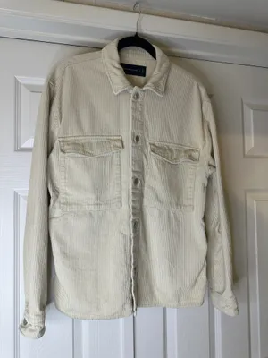 Abercrombie & Fitch Cream Corduroy Shirt Jacket | Men’s Size S thumbnail 1