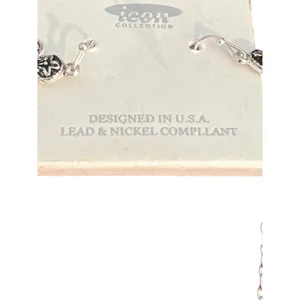 Icon Collection Silver Cross Necklace Earring Set Lead Nickel Safe New on Card thumbnail 7