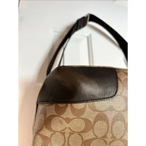 Coach Large Brown Signature Weekender Duffle Travel Tote Bag Purse Carryall thumbnail 5