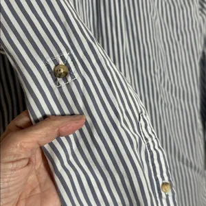 Abercrombie & Fitch Blue White Stripe Shirt Dress Pockets Preppy Beach Old Money thumbnail 7