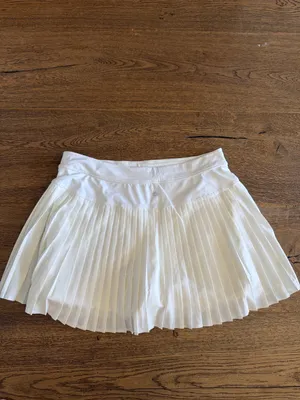 Athleta advantage White‎ Pleated Active Skort nwt large built in shorts thumbnail 2
