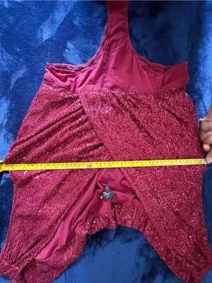 Lulus Burgundy Sequin Surplice Bodysuit Sleeveless Party Top Size M thumbnail 12