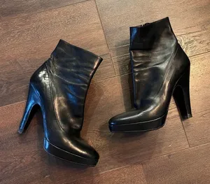 Prada Black Leather Booties thumbnail 1